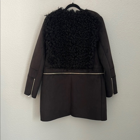 1. State Black, Teddy Jacket Fuzzy Texture, Medium, 2 in 1 Convertible Coat - Picture 6 of 16